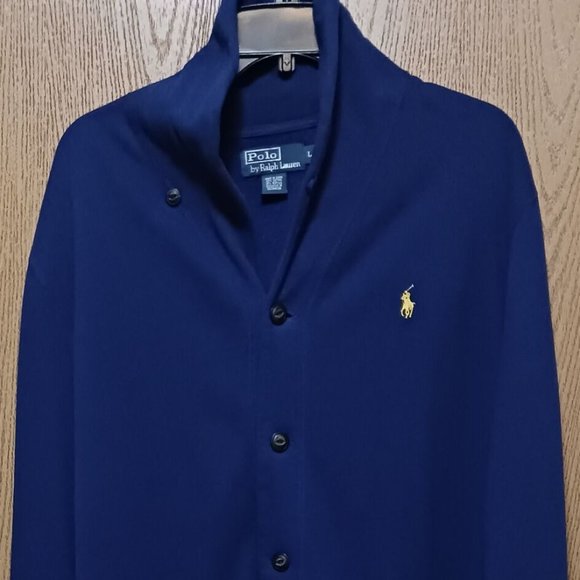Polo (Ralph Lauren)-(Botton-Fleece)-(Blue)-(Size L)-(Pre-owned)-$30.00 - Picture 2 of 4